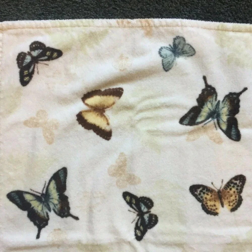 Croft & Barrow Eden Park Butterfly Hand Towel 100% Cotton 16